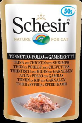 SCHESIR CAT BUSTE TONNO/POLLO/GAMBERETTI 30 X GR 50