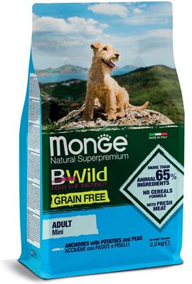 MONGE BWILD DOG GF MINI ACCIUGHE/PATATE/PISELLI KG 2,5