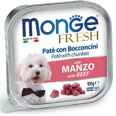 MONGE DOG FRESH MANZO 32 X GR 100