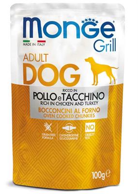 MONGE DOG GRILL BUSTE POLLO/TACCHINO 24 X GR 100