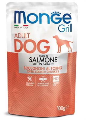 MONGE DOG GRILL BUSTE SALMONE 24 X GR 100