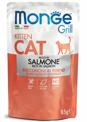 MONGE CAT GRILL BUSTE KITTEN SALMONE 28XGR 85