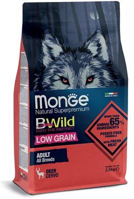 MONGE BWILD DOG LOW CERVO KG 2,5