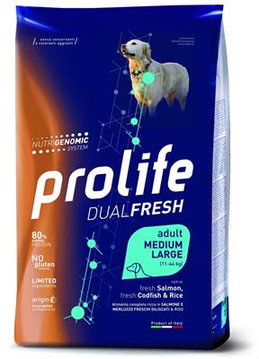 PROLIFE DOG DUAL MEDIUM/LARGE SALMONE/MERLUZZO/RISO KG 2,5