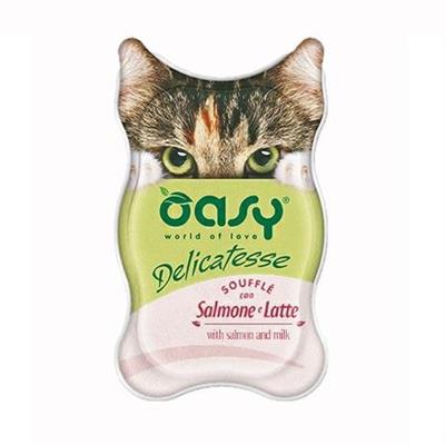 OASY CAT DELICATESSE SOUFFLE SALMONE/LATTE 18 X GR 85