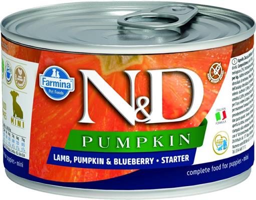 ND UM DOG PUMPKIN STARTER MINI AGNELLO/MIRTILLO GR 140