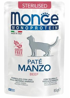 MONGE CAT BUSTE MONO PATE' STERILIZED MANZO 28 X GR 85