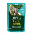 MONGE CAT BWILD BUSTE 28 X GR 85 MERLUZZO/GAMBERETTI/ORTAGGI