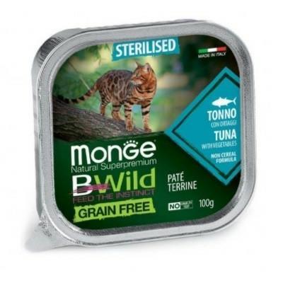 MONGE CAT BWILD STERILIZED 32 X GR 100 TONNO/ORTAGGI