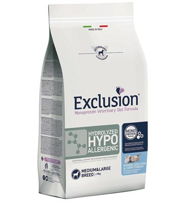 EXCLUSION DOG HYDROLIZED MEDIUM/LARGE HYPO PESCE/AMIDO KG 12