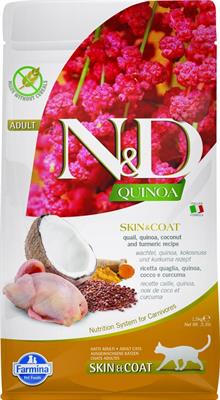 ND CAT QUINOA SKIN/COAT QUAGLIA/COCCO/CURCUMA KG 1,5