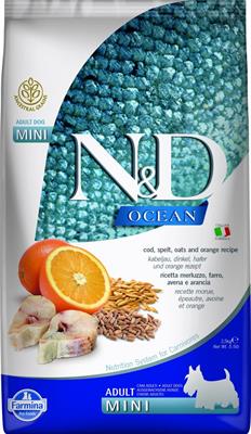 ND DOG OCEAN MINI MERLUZZO/FARRO/AVENA/ARANCIA KG 2,5