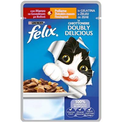 FELIX DOUBLY DELICIOUS MANZO/POLLAME JELLY 26 X GR 85 NEW