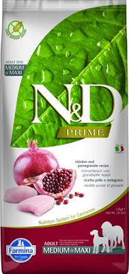 ND DOG PRIME MEDIUM/MAXI POLLO/MELOGRANO KG 12