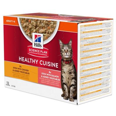 HILL'S CAT HEALTY BUSTE 12 X GR 80 POLLO/SALMONE