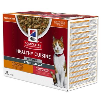 HILL'S CAT HEALTY BUSTE STERILIZED SPEZZATINO 12 X GR 80 POLLO/PESCE