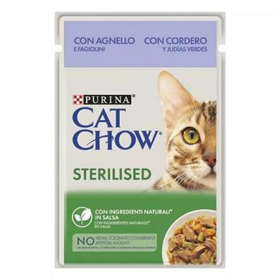 CAT CHOW BUSTE STERILIZED AGNELLO/FAGIOLINI 26 X GR 85