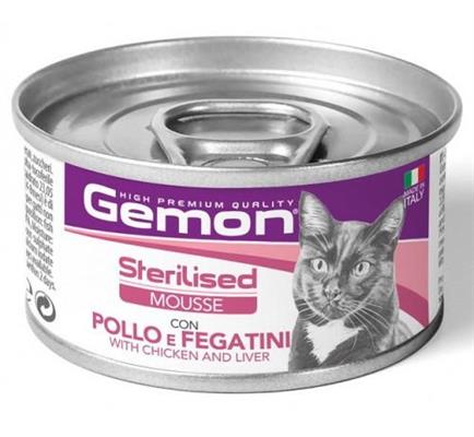 GEMON CAT MOUSSE STERILIZED POLLO/FEGATINI GR 85