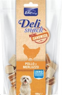 LIFEDOG DELISNACK MINI SANDWICHES GR 100 POLLO/MERLUZZO