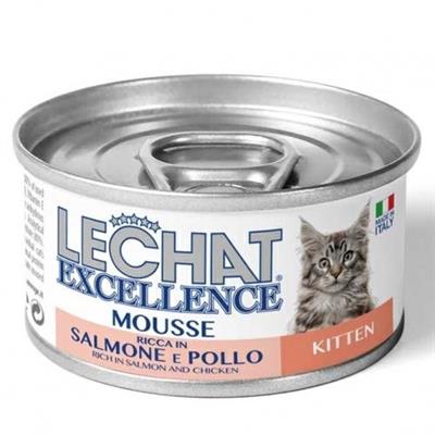 LECHAT KITTEN MOUSSE SALMONE/POLLO GR 85