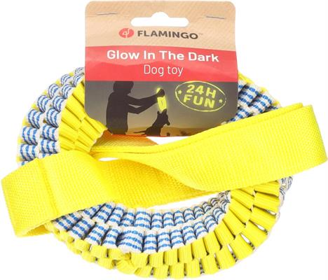 FLAMINGO GLOWA CORDA DA TIRO+ANELLO AZZ/GIALLO CM 50X14X4