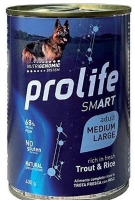 PROLIFE DOG UM SMART MEDIUM/LARGE TROTA/RISO GR 400 NEW