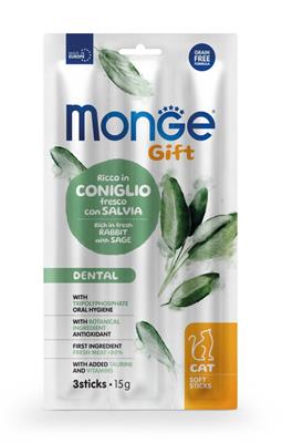 MONGE GIFT CAT SOFT STICK DENTAL CONIGLIO/SALVIA GR 15